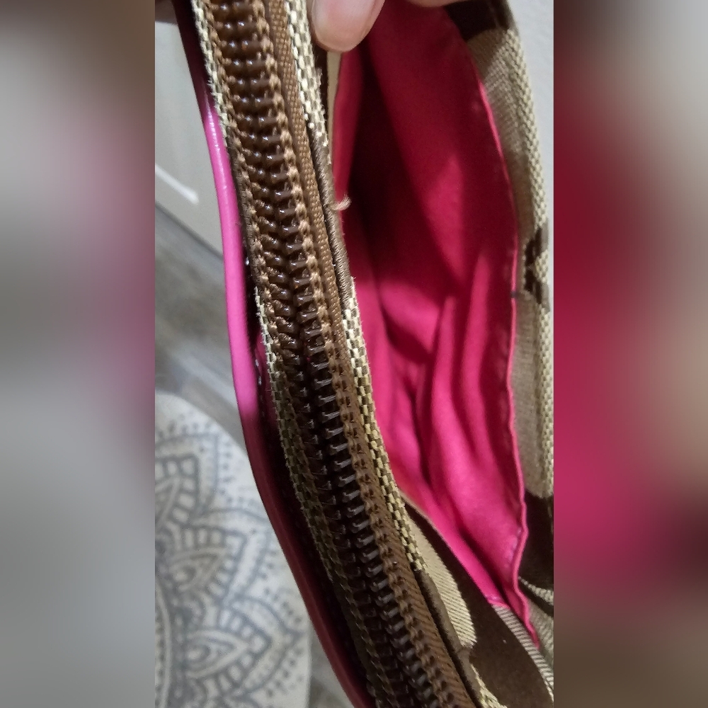 Coach Crossbody Pink and Tan Signature Jacquard monogram Adjustable strap - Picture 7 of 10